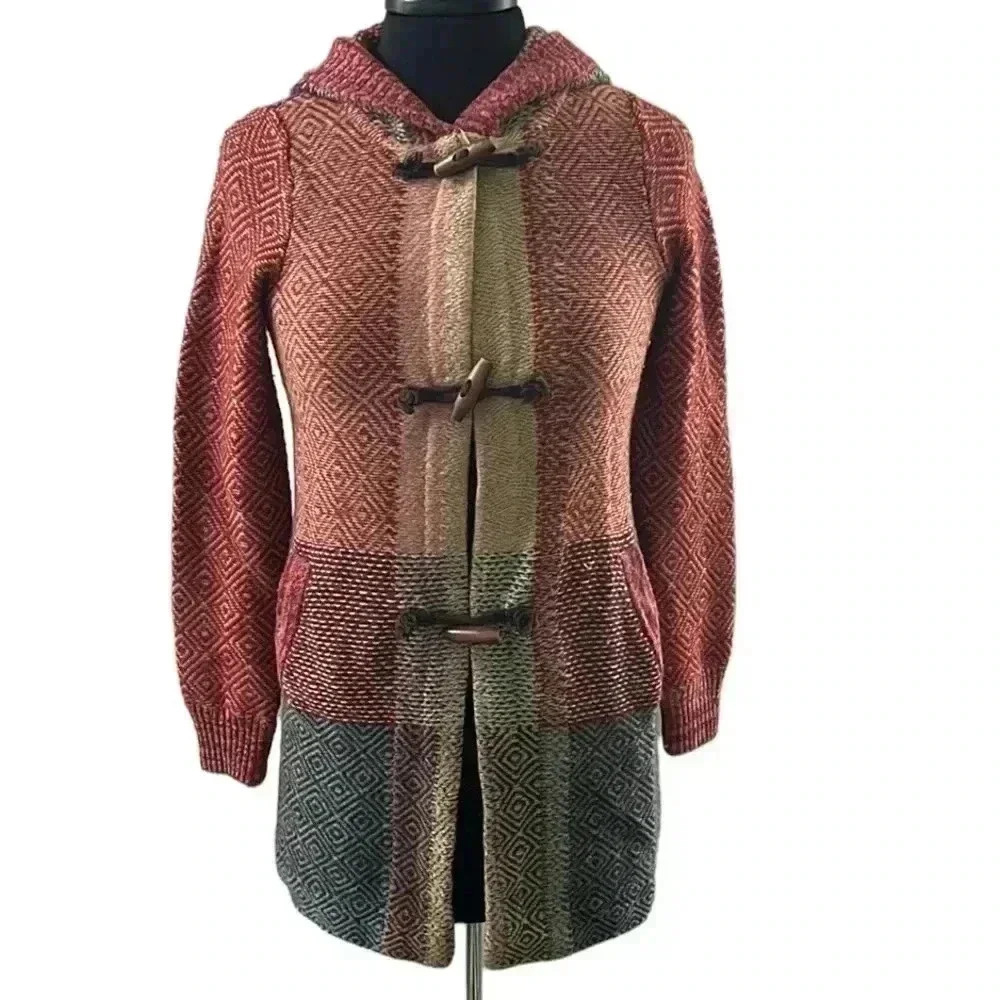 Anthropologie Sparrow Variegate Lambswool Sweater Hoodie Cardigan Jacket…